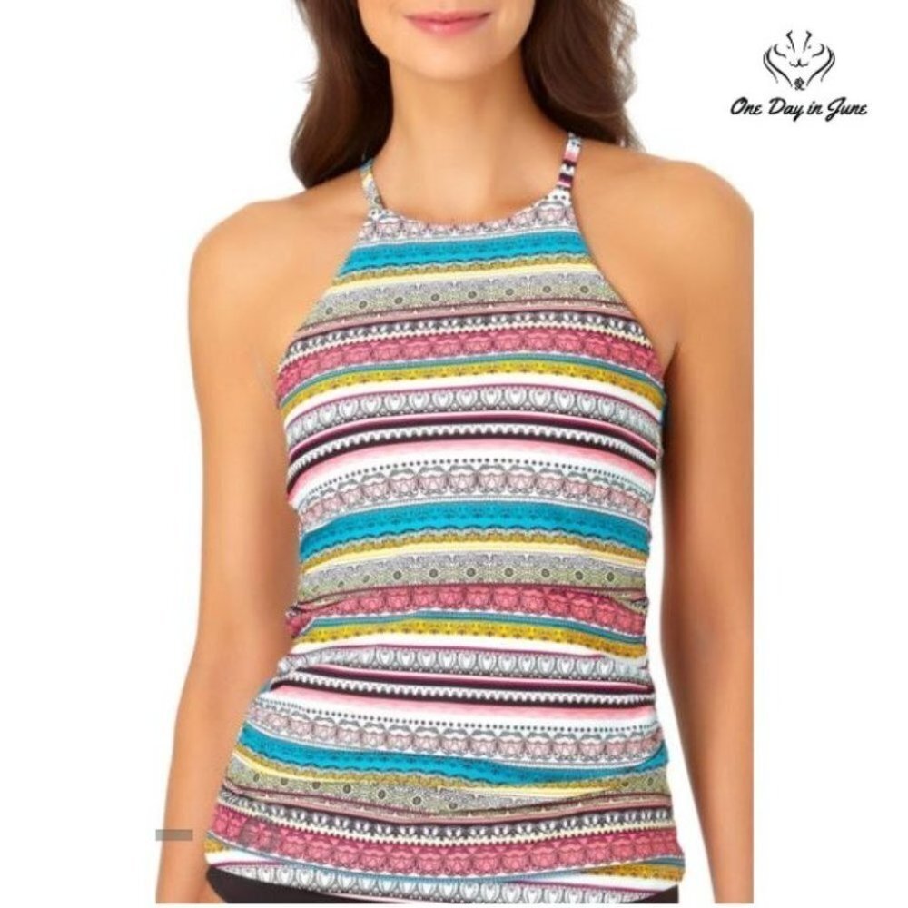 Liz Claiborne Striped Tankini Top